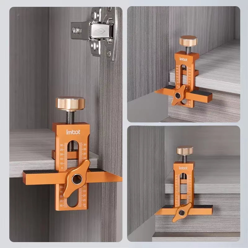 2In1 Woodworking Cabinet Door Installation Mounting Jig Quick Positioning Panel Rebounding Device Drilling Woodworking Tool