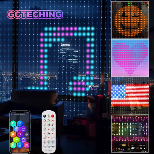 USB Led Smart Curtain Lights Bluetooth App Led String RGB Fairy Lights DIY Music Lights Party Window Curtain Bedroom Decoration