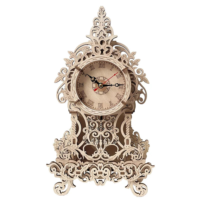 3D DIY Wooden Puzzle Jigsaw Owl Pendulum Vintage Clock Model Block Kits Creative Assembled Toy Gift for Adults Children Teens